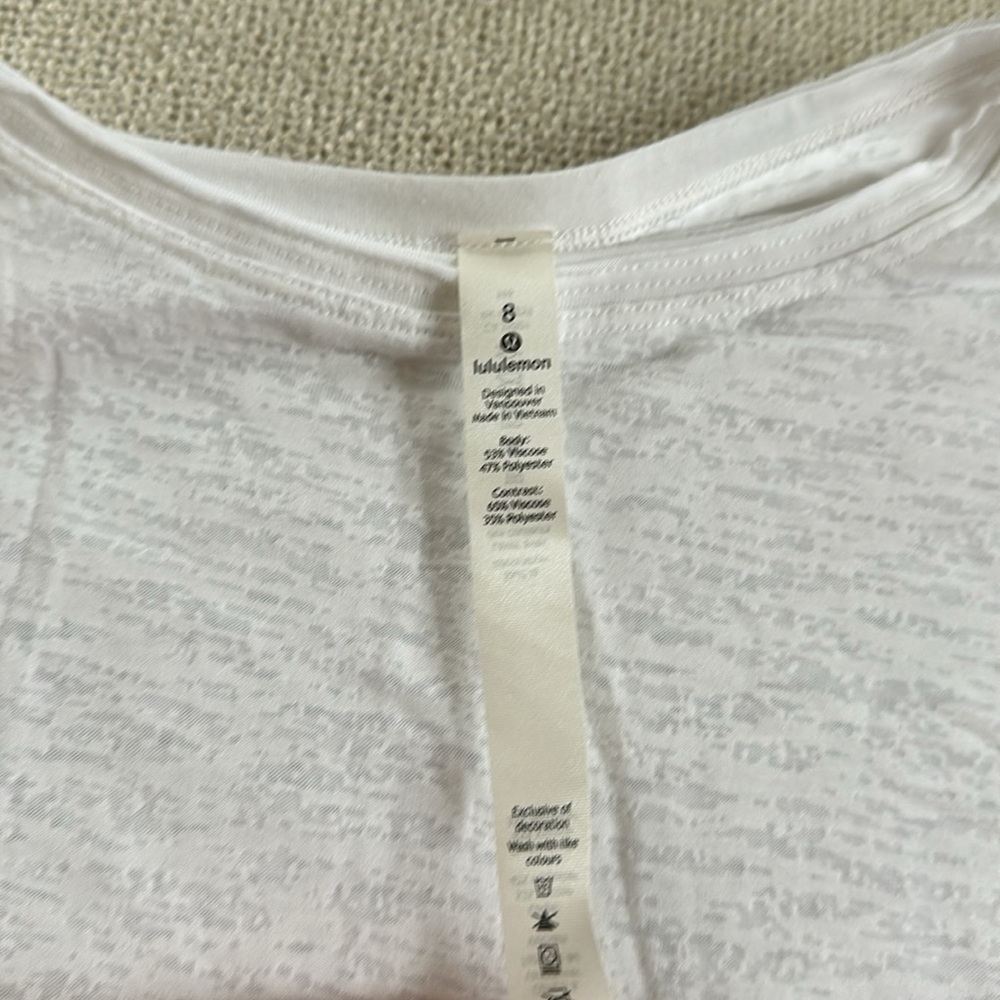 lululemon asymmetric long sleeve white top - Picture 2 of 3